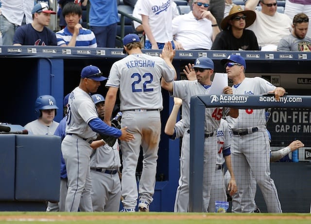 Bob-geren-clayton-kershaw-dave-roberts-chris-woodward