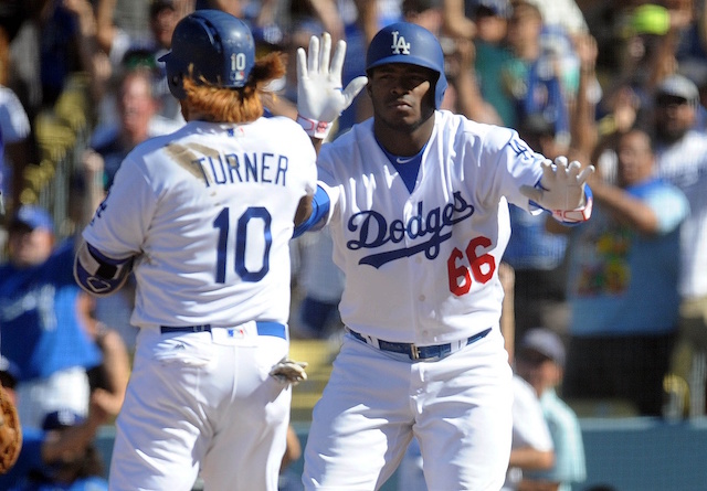 Yasiel-puig-justin-turner