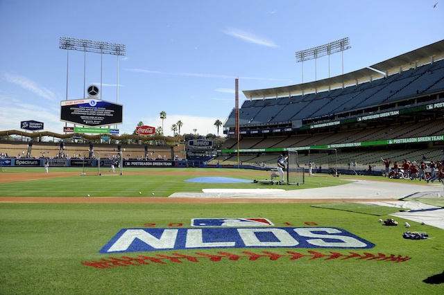 Dodger-stadium-field-2016-nlds-logo