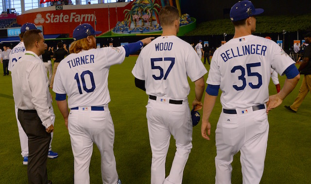 Cody Bellinger, Clayton Kershaw, Justin Turner, Alex Wood, 2017 MLB All-Star Game, Dodgers All-Stars