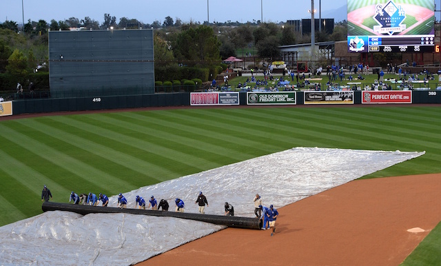 Camelback Ranch view, tarp