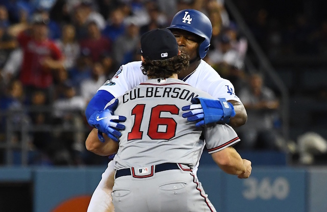 Charlie Culberson, Yasiel Puig, 2018 NLDS