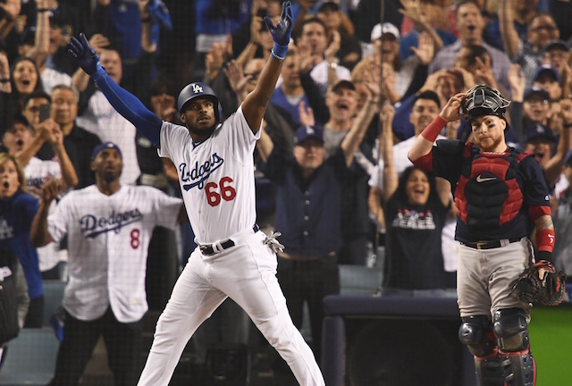 Kobe Bryant, Yasiel Puig, 2018 World Series