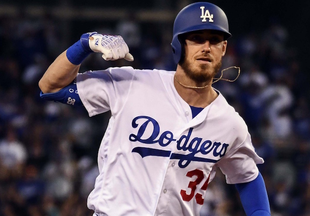 Los Angeles Dodgers All-Star Cody Bellinger rounds the bases after hitting a home run