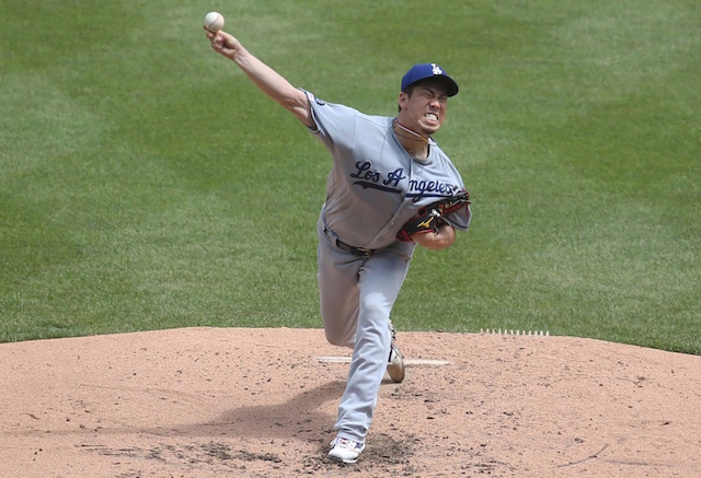 Los Angeles Dodgers starting pitcher Kenta Maeda against the Pittsburgh Pirates