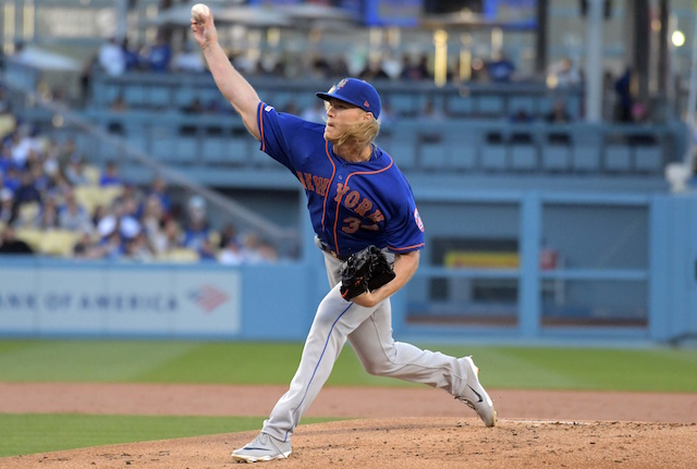 New York Mets pitcher Noah Syndergaard against the Los Angeles Dodgers