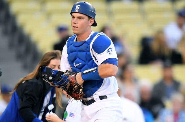 Los Angeles Dodgers catcher Will Smith before his MLB debut against the New York Mets