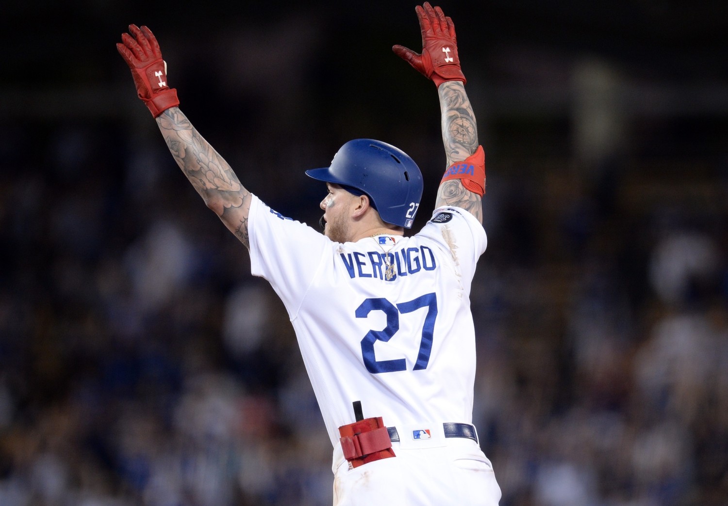 Los Angeles Dodgers outfielder Alex Verdugo hits a walk-off home run