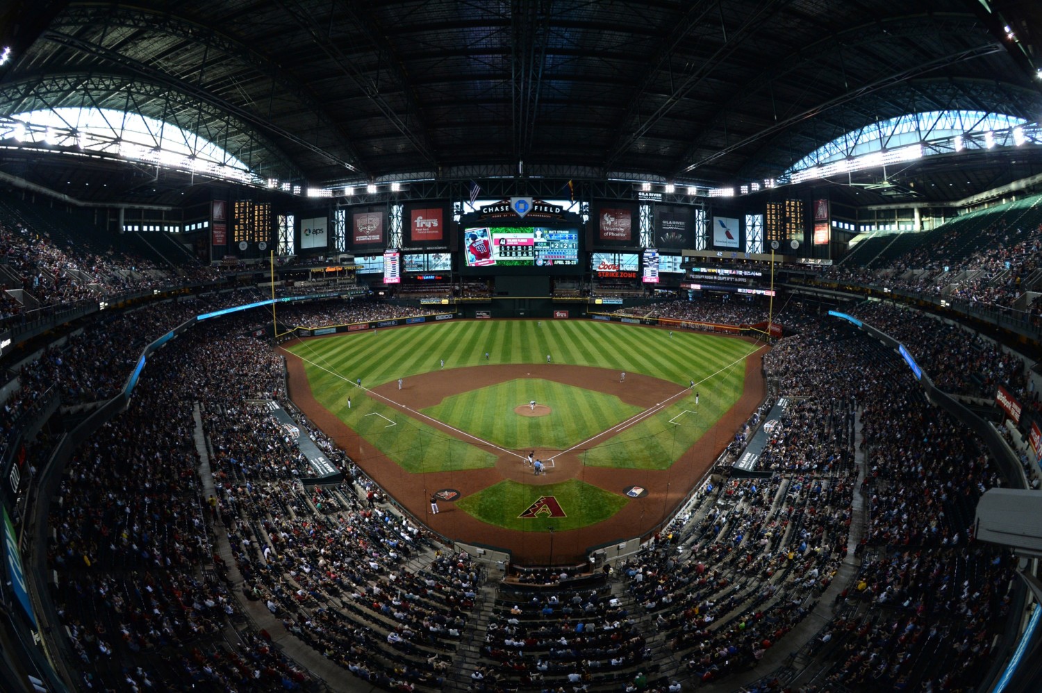 General view of Chase Field during an Arizona Diamondbacks game