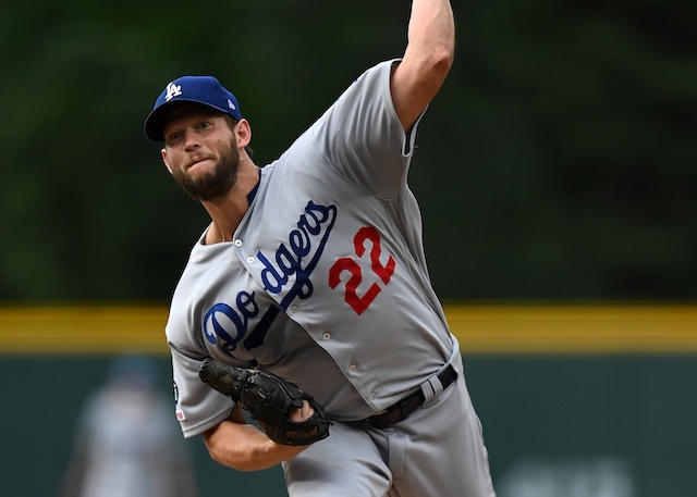 Los Angeles Dodgers starting pitcher Clayton Kershaw against the Colorado Rockies