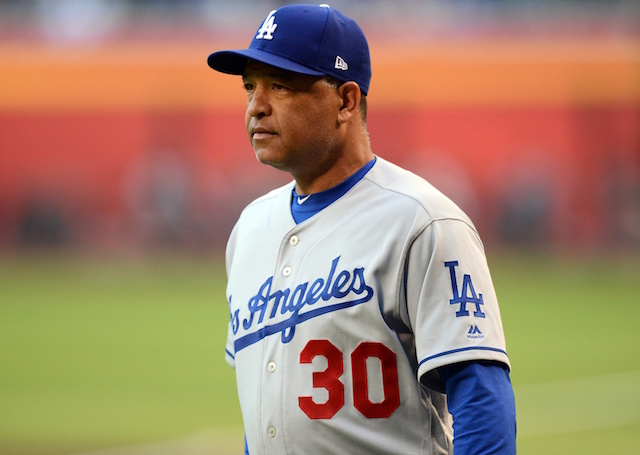 Los Angeles Dodgers manager Dave Roberts before a game against the Arizona Diamondbacks at Chase Field