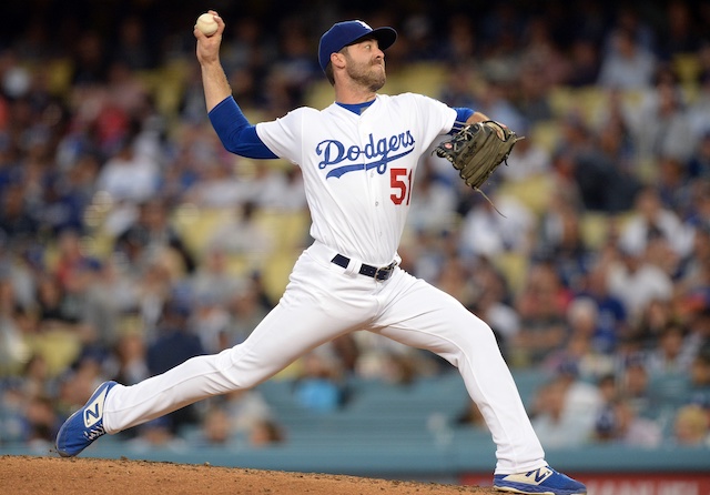 Los Angeles Dodgers relief pitcher Dylan Floro against the San Francisco Giants