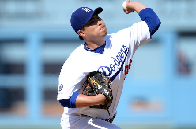 Los Angeles Dodgers starting pitcher Hyun-Jin Ryu against the Colorado Rockies