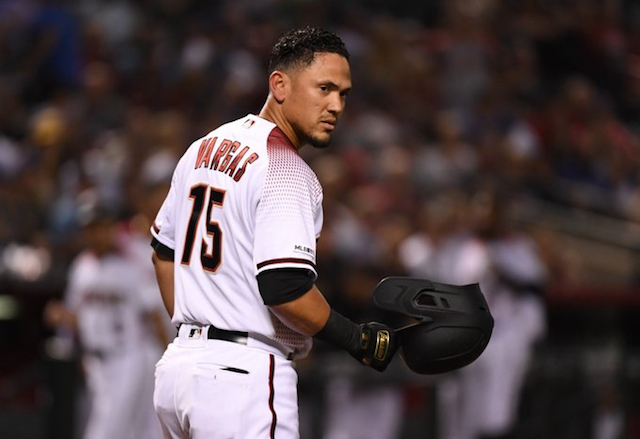 Arizona Diamondbacks infielder Ildemaro Vargas against the Los Angeles Dodgers