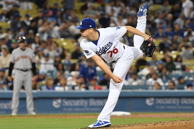 Los Angeles Dodgers relief pitcher Josh Sborz against the San Francisco Giants