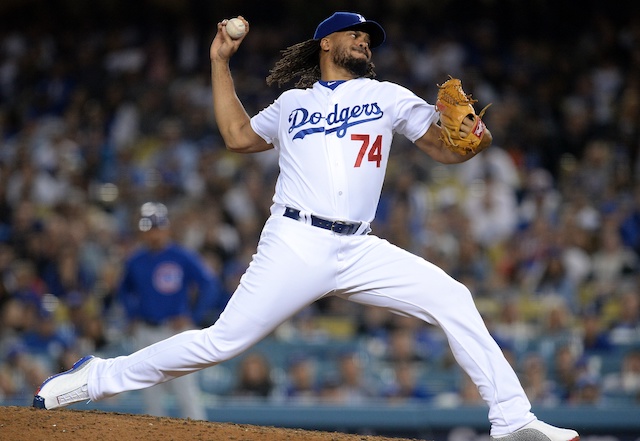 Los Angeles Dodgers closer Kenley Jansen against the Chicago Cubs