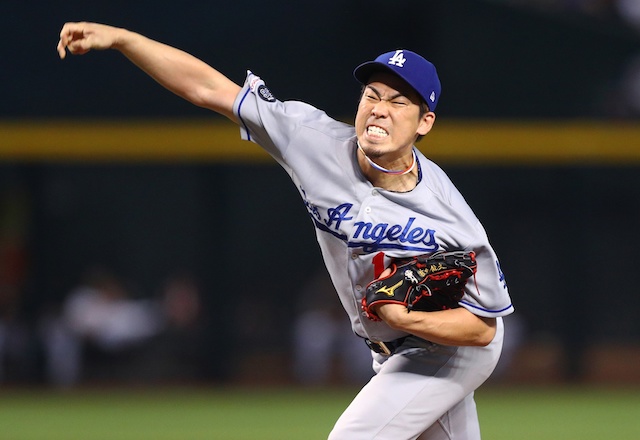 Los Angeles Dodgers starting pitcher Kenta Maeda against the Arizona Diamondbacks