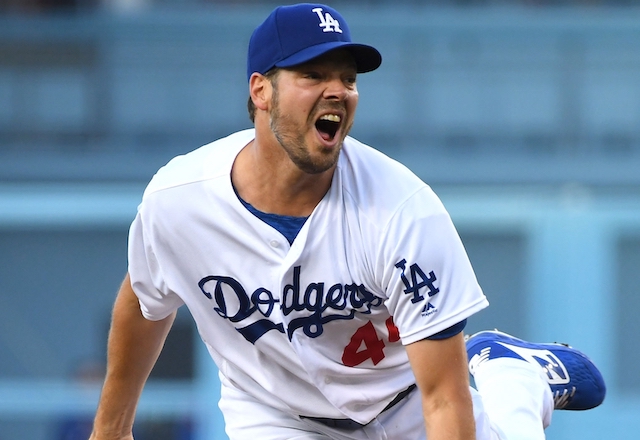 Los Angeles Dodgers starting pitcher Rich Hill against the San Francisco Giants