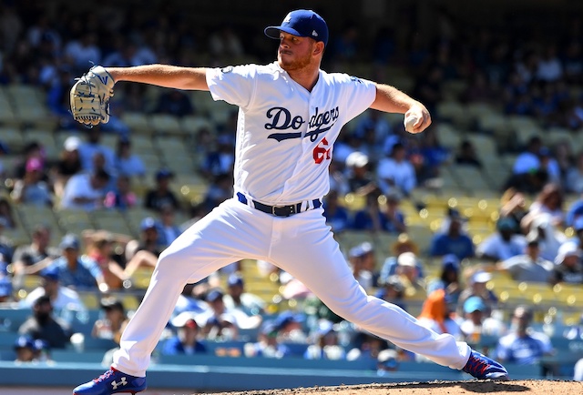 Los Angeles Dodgers pitcher Caleb Ferguson against the Miami Marlins