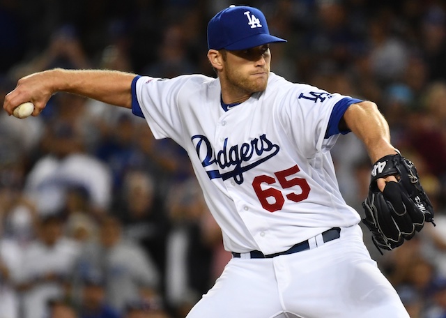 Los Angeles Dodgers relief pitcher Casey Sadler against the Miami Marlins