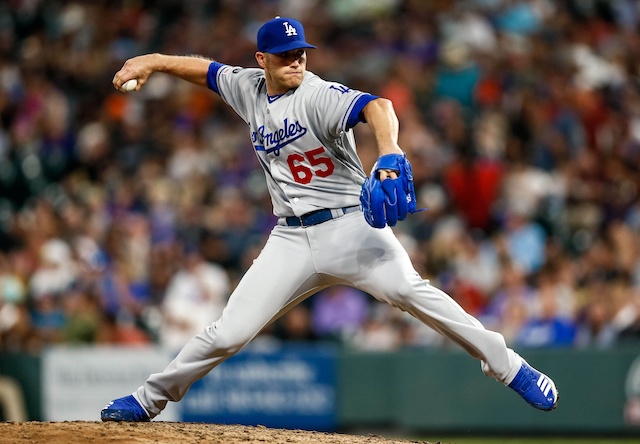 Los Angeles Dodgers relief pitcher Casey Sadler against the Colorado Rockies