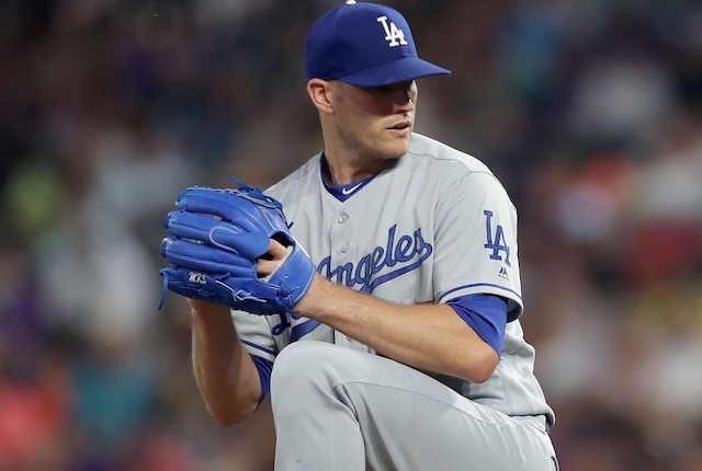 Los Angeles Dodgers relief pitcher Casey Sadler against the Colorado Rockies