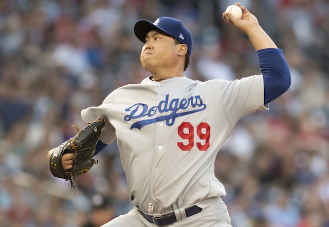 Los Angeles Dodgers starting pitcher Hyun-Jin Ryu against the Washington Nationals