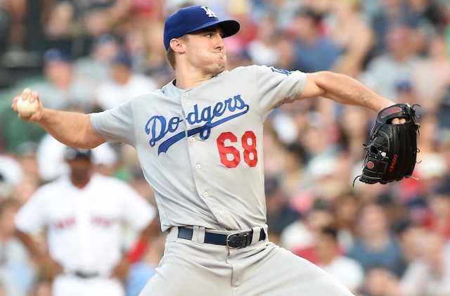 Los Angeles Dodgers starting pitcher Ross Stripling against the Boston Red Sox