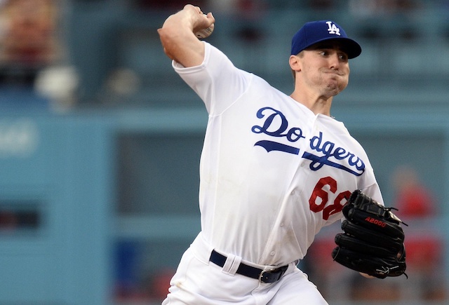 Los Angeles Dodgers pitcher Ross Stripling against the Los Angeles Angels of Anaheim