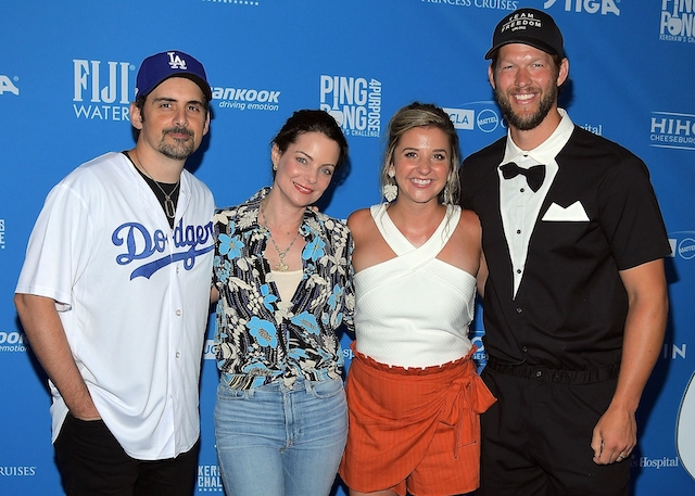 Ellen Kershaw, Clayton Kershaw, Kimberly Williams-Paisley and Brad Paisley on the blue carpet for the seventh annual Kershaw's Challenge Ping Pong 4 Purpose