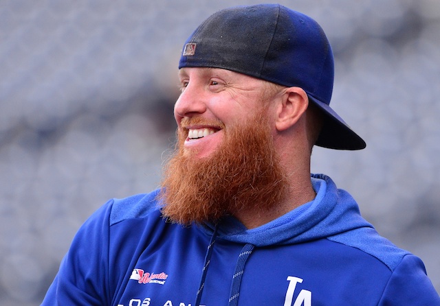 Los Angeles Dodgers third baseman Justin Turner during batting practice at Petco Park