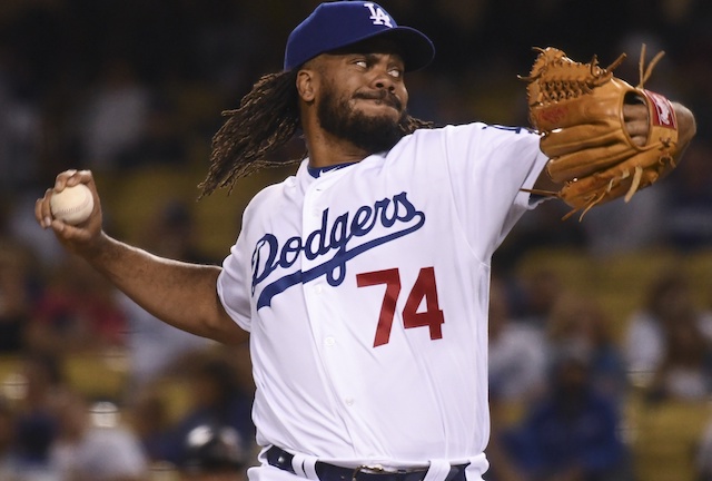 Los Angeles Dodgers closer Kenley Jansen against the Arizona Diamondbacks