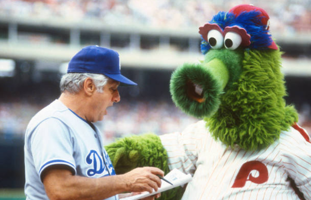 This Day In Dodgers History: Tommy Lasorda Gets Into Fight With Phillie Phanatic Mascot