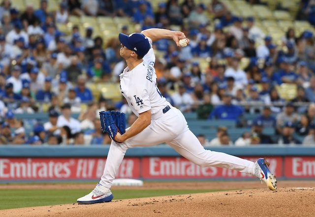 Los Angeles Dodgers pitcher Walker Buehler in a start against the Toronto Blue Jays