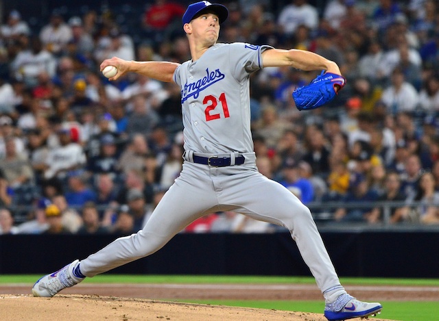 Los Angeles Dodgers pitcher Walker Buehler against the San Diego Padres