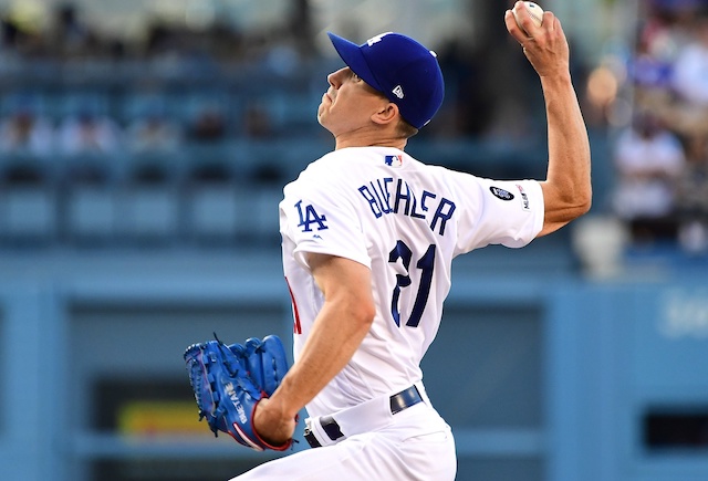 Los Angeles Dodgers pitcher Walker Buehler in a start against the San Diego Padres