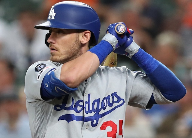 Los Angeles Dodgers All-Star Cody Bellinger at bat against the Baltimore Orioles