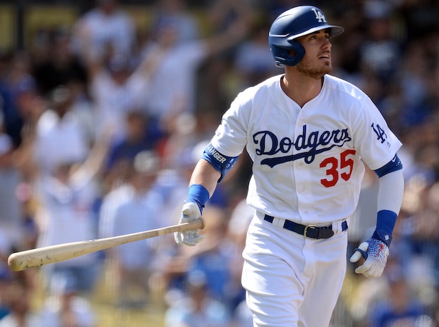 Los Angeles Dodgers All-Star Cody Bellinger watches his grand slam