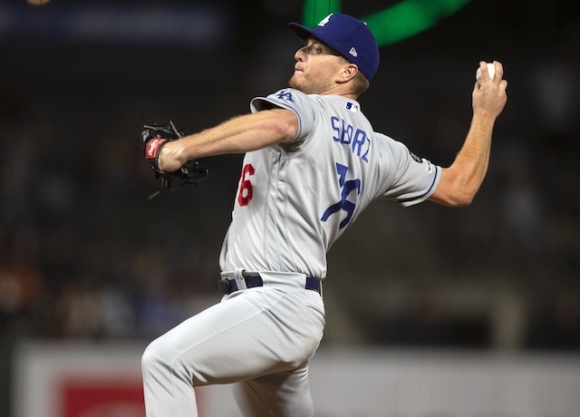 Los Angeles Dodgers relief pitcher Josh Sborz against the San Francisco Giants