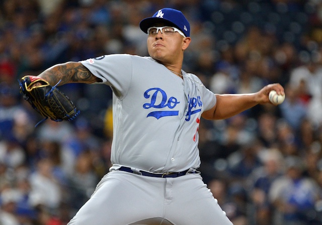 Los Angeles Dodgers pitcher Julio Urias against the San Diego Padres