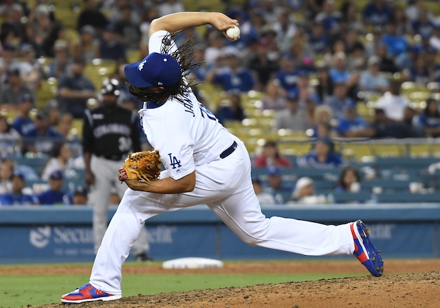 Los Angeles Dodgers closer Kenley Jansen against the Colorado Rockies