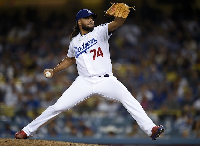 Los Angeles Dodgers closer Kenley Jansen against the San Francisco Giants