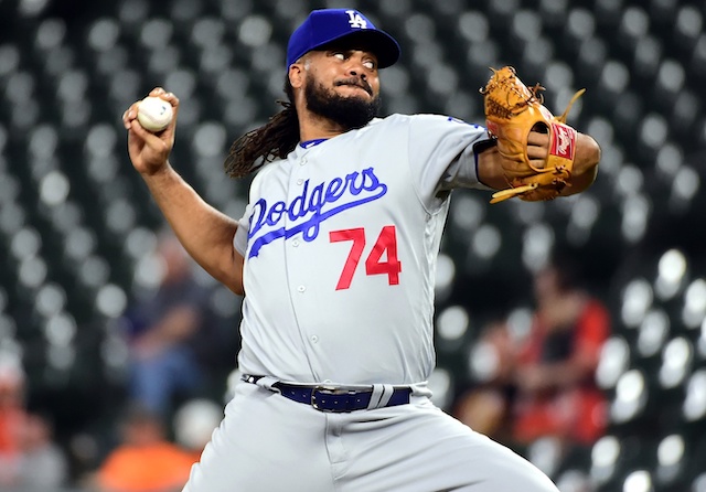 Los Angeles Dodgers closer Kenley Jansen against the Baltimore Orioles