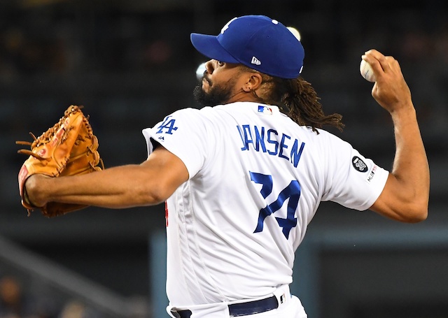 Los Angeles Dodgers closer Kenley Jansen against the Tampa Bay Rays