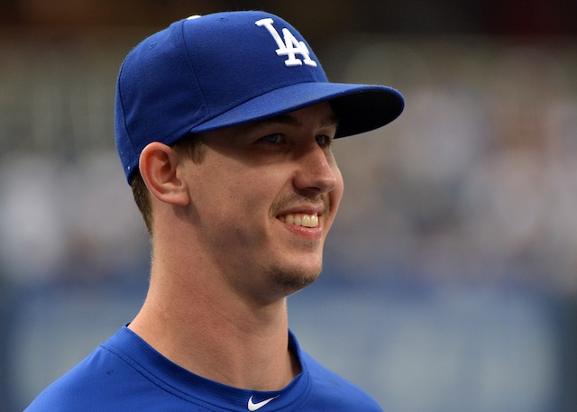 Los Angeles Dodgers pitcher Walker Buehler during batting practice at Petco Park