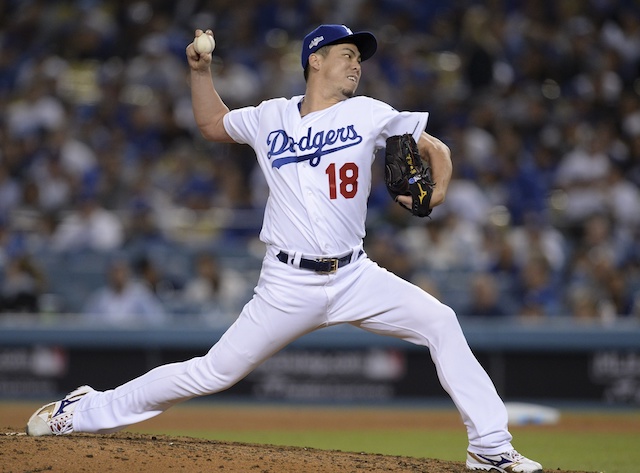 Los Angeles Dodgers pitcher Kenta Maeda against the Washington Nationals in Game 1 of the 2019 NLDS