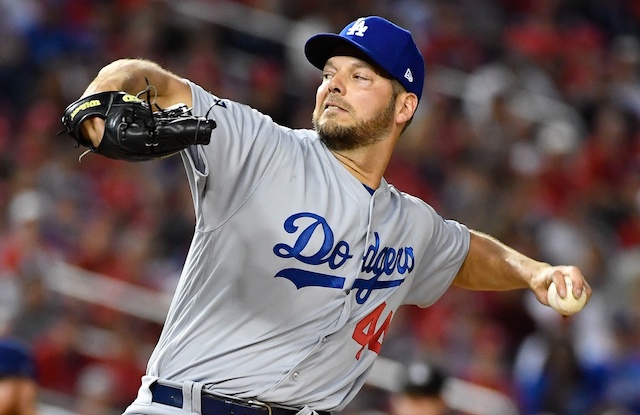 Los Angeles Dodgers starting pitcher Rich Hill in Game 4 of the 2019 NLDS