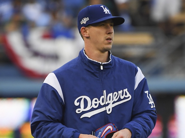 Los Angeles Dodgers starting pitcher Walker Buehler before Game 5 of the 2019 NLDS