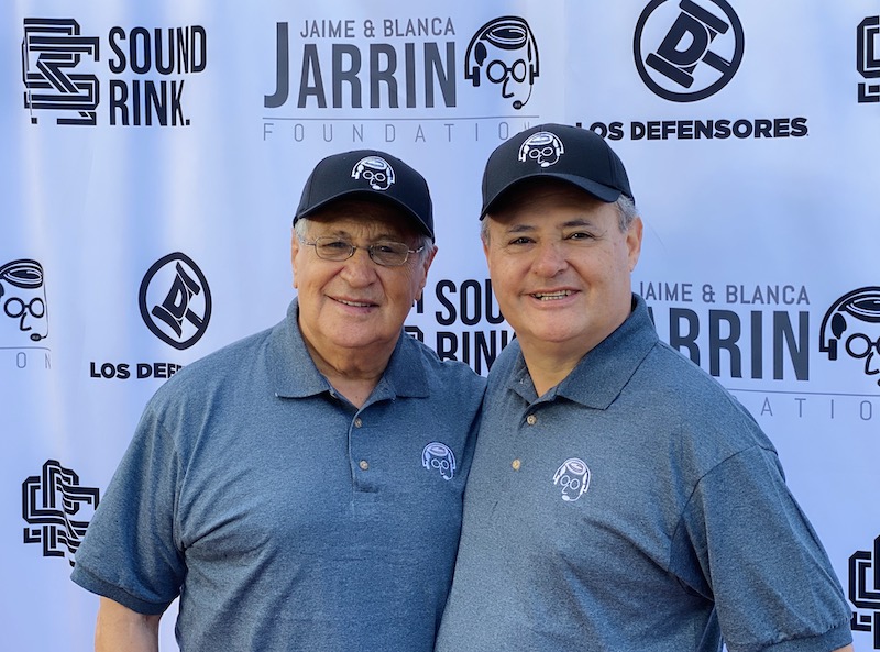 Jaime Jarrín and Jorge Jarrín on the red carpet at the first annual Jaime & Blanca Jarrín Foundation Golf Classic at the San Gabriel Country Club