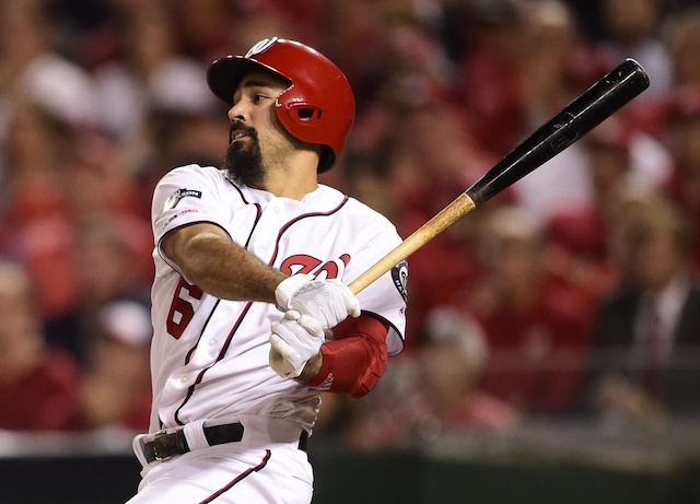 Washington Nationals third baseman Anthony Rendon at-bat during the 2019 National League Division Series